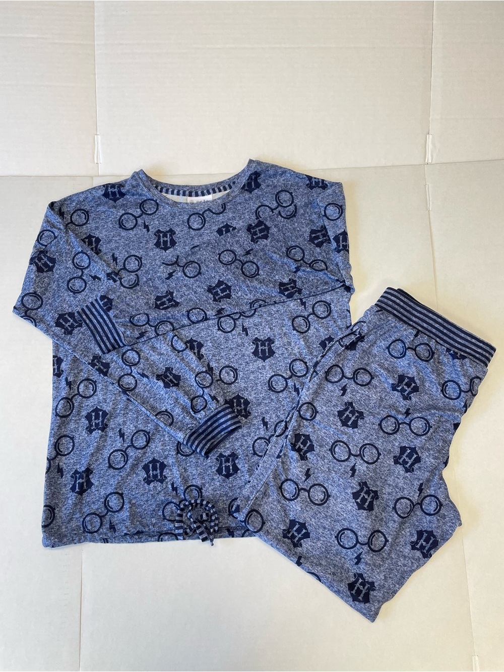 Hairy Potter Women’s Medium Pajamas Set Blue Wizarding World Top Shirt Joggers